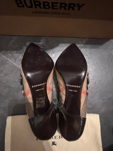 Burberry Black and Nova Check Heels