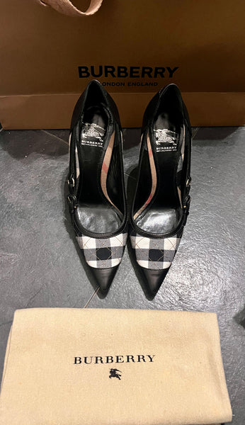 Burberry Black and Nova Check Heels