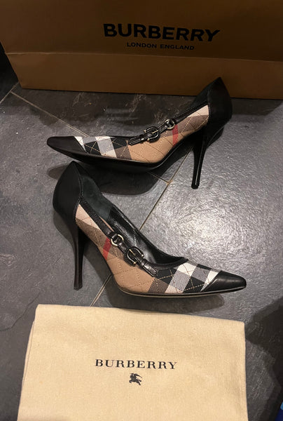 Burberry Black and Nova Check Heels