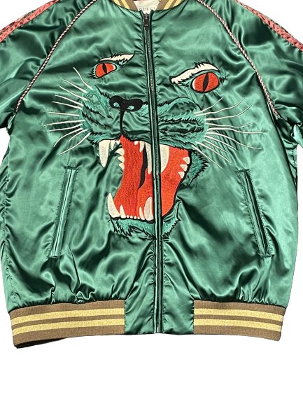 Gucci Brand New Boys Green Satin Bomber Jacket Age 12 - V & G Luxe Boutique