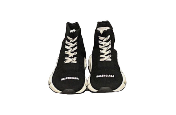 Balenciaga Kids Black & White Lace - Up Speed Sneakers - V & G Luxe Boutique