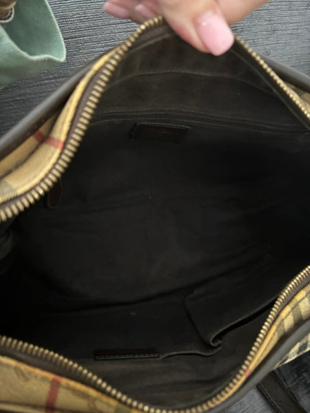 Burberry Haymarket Check Hobo Bag - V & G Luxe Boutique