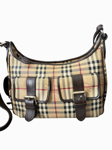 Burberry Haymarket Check Hobo Bag - V & G Luxe Boutique