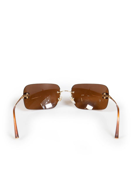 Chanel CC Diamanté Logo Brown Vintage Sunglasses - V & G Luxe Boutique