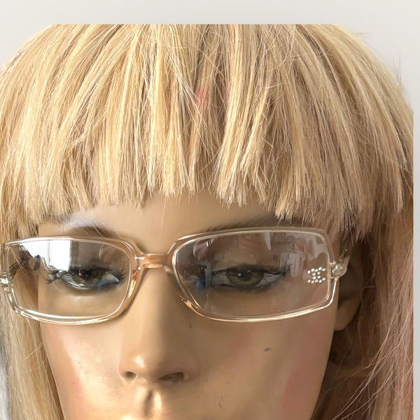 Chanel Clear CC Rhinestone Logo Sunglassses - V & G Luxe Boutique