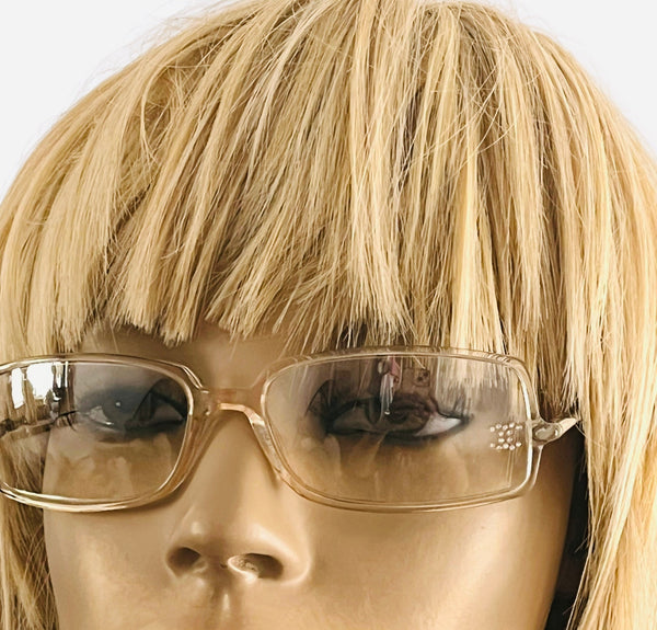 Chanel Clear CC Rhinestone Logo Sunglassses - V & G Luxe Boutique