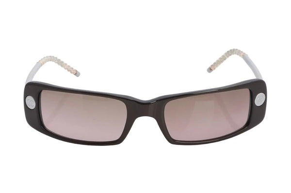 Chanel Vintage Brown Logo Wrap Sunglasses Y2K - V & G Luxe Boutique