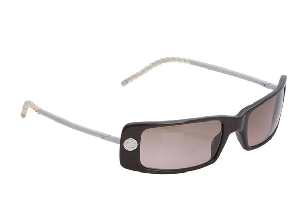 Chanel Vintage Brown Logo Wrap Sunglasses Y2K - V & G Luxe Boutique