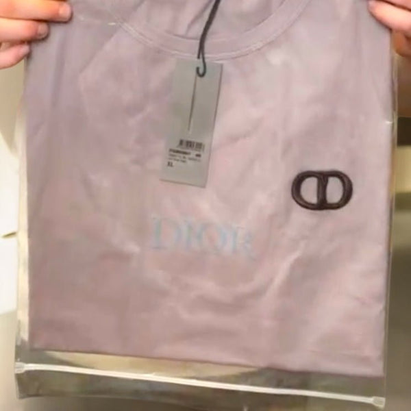 Dior CD Logo Rose Violet T-Shirt - V & G Luxe Boutique