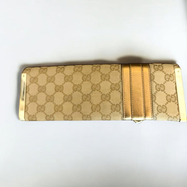 Gucci Beige GG Monogram Clutch Bag - V & G Luxe Boutique