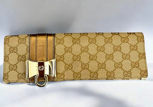 Gucci Beige GG Monogram Clutch Bag - V & G Luxe Boutique