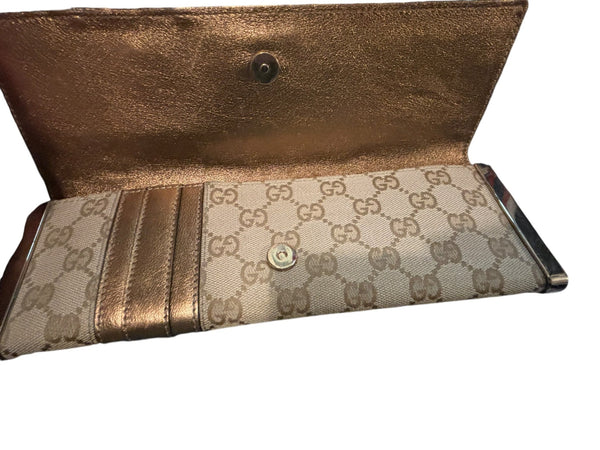 Gucci Beige GG Monogram Clutch Bag - V & G Luxe Boutique