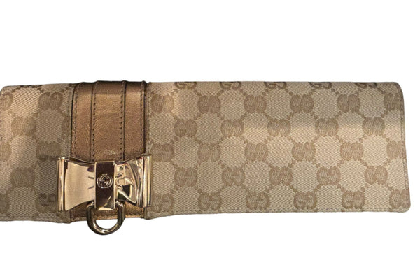 Gucci Beige GG Monogram Clutch Bag - V & G Luxe Boutique