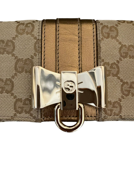 Gucci Beige GG Monogram Clutch Bag - V & G Luxe Boutique