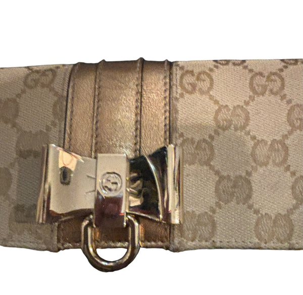 Gucci Beige GG Monogram Clutch Bag - V & G Luxe Boutique