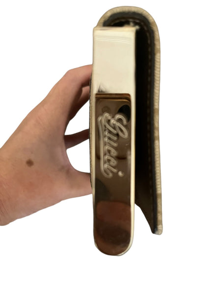 Gucci Beige GG Monogram Clutch Bag - V & G Luxe Boutique