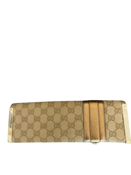 Gucci Beige GG Monogram Clutch Bag - V & G Luxe Boutique