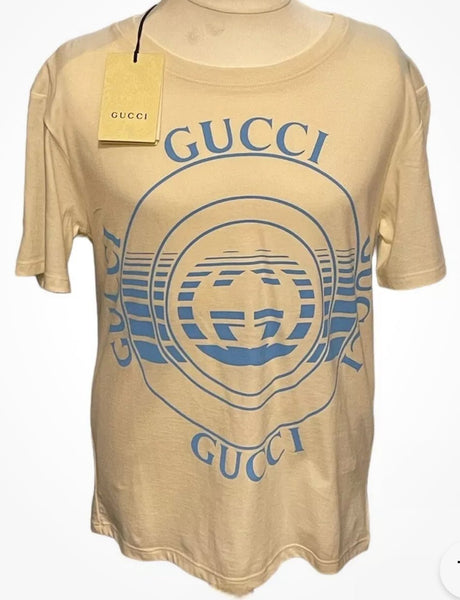 Gucci Kids Unisex BNWT Ivory Disk Print T-Shirt - V & G Luxe Boutique
