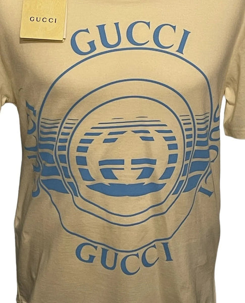 Gucci Kids Unisex BNWT Ivory Disk Print T-Shirt - V & G Luxe Boutique