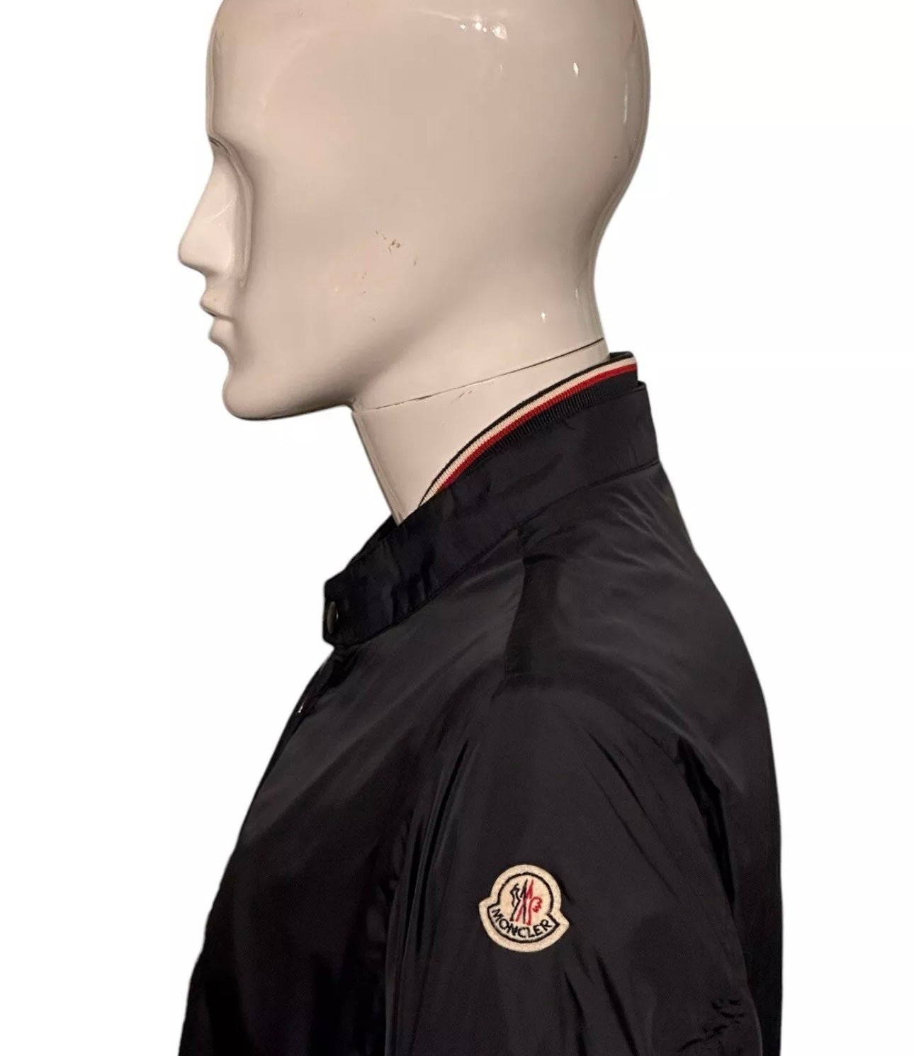 MONCLER ネイビー MIROIR GIUBBOTTO ZIP UP Moncler Miroir Navy Giubbotto Bomber Windbreaker Jacket – V
