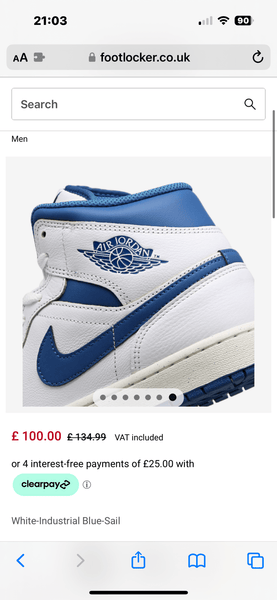 Nike Air Jordan 1 Mid Industrial Blue Trainers - V & G Luxe Boutique
