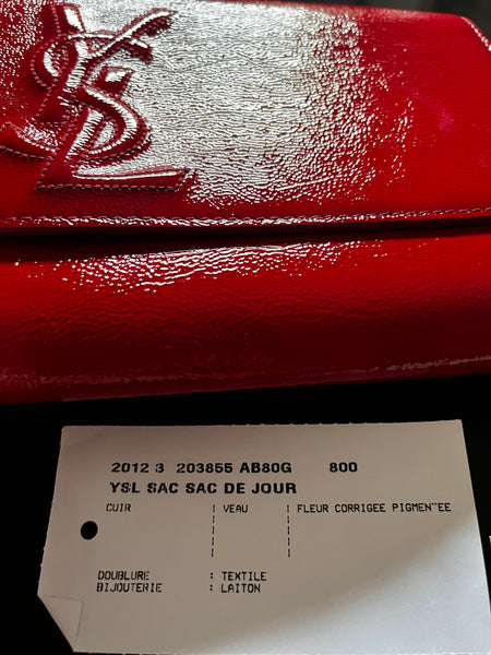 Saint Laurent Red Patent Leather Belle De Jour Clutch
