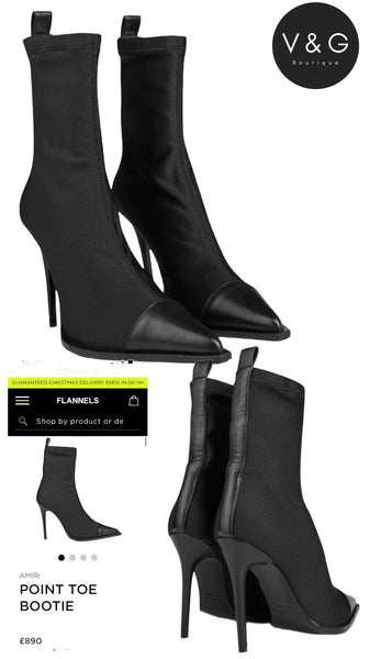 Amiri Point Toe Black Womens Boots - V & G Luxe Boutique