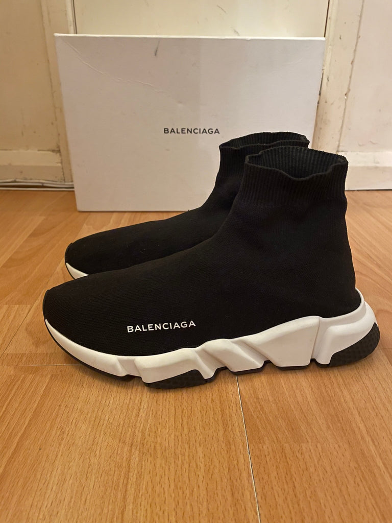 Simuler Gym Piping Balenciaga Black Woven Unisex Speed Trainers, UK Size 7 – V & G Luxe  Boutique