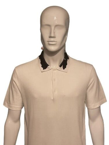 Balenciaga Men's White Contrasting Black & White Collar Polo Shirt Size Large - V & G Luxe Boutique