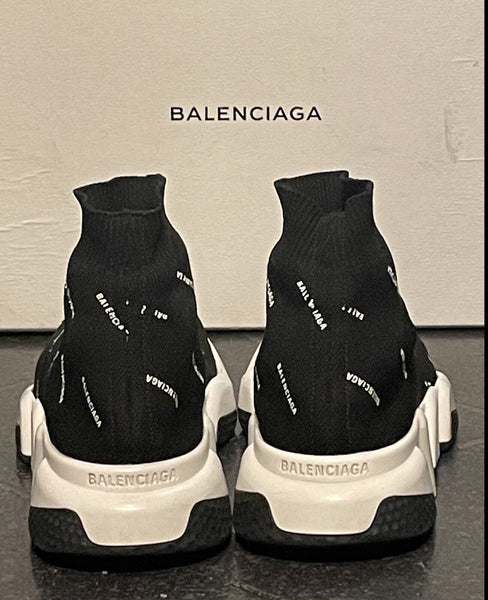 Balenciaga Speed 2.0 Recycled Knit Sneaker allover logo Size EU 37 UK 4 RRP £735 - V & G Luxe Boutique