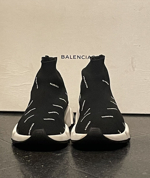 Balenciaga Speed 2.0 Recycled Knit Sneaker allover logo Size EU 37 UK 4 RRP £735 - V & G Luxe Boutique