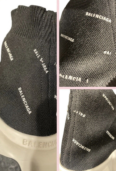 Balenciaga Speed 2.0 Recycled Knit Sneaker allover logo Size EU 37 UK 4 RRP £735 - V & G Luxe Boutique
