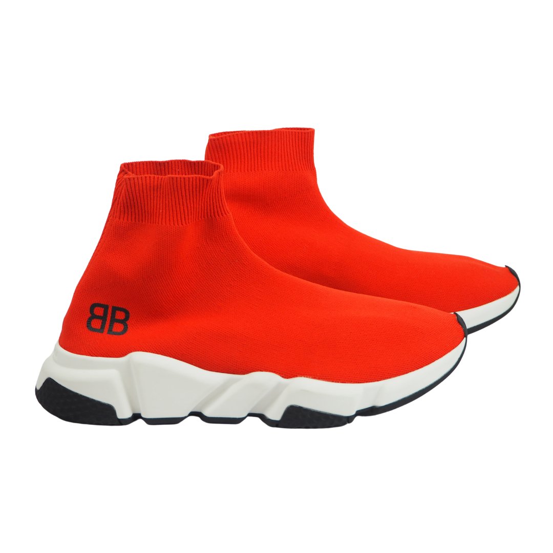 Balenciaga Unisex Red Capsule BB Speed Stretch-Knit Trainers, UK Size 7 - V & G Luxe Boutique