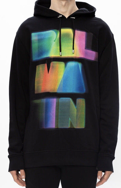 Balmain Unisex Black & Multicolour Oversized XS Hoodie - V & G Luxe Boutique