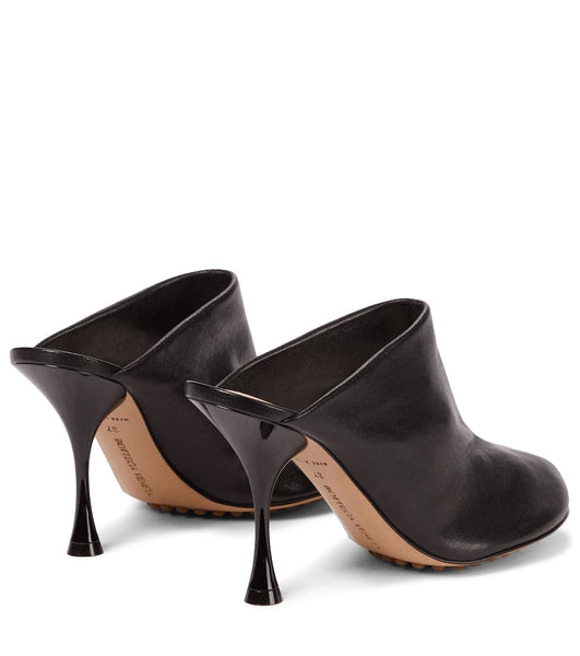 Bottega Veneta Black Dot Leather Mules - V & G Luxe Boutique