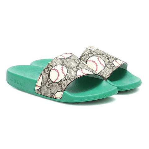 Brand New Boys Gucci Supreme GG Print Kids Baseball Slides / Sliders, UK Size 10 - V & G Luxe Boutique