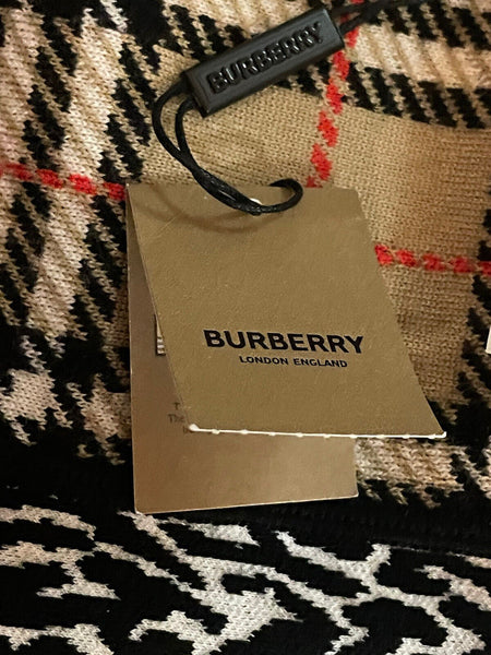Brand New Burberry Tartan With Leopard Print Wool Beanie Hat Size 8-12 Yrs RRP £150 - V & G Luxe Boutique