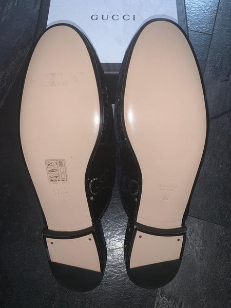 Brand New Gucci Blue GG Velvet Princetown Slipper Slide On Loafers, UK Size 6 - V & G Luxe Boutique