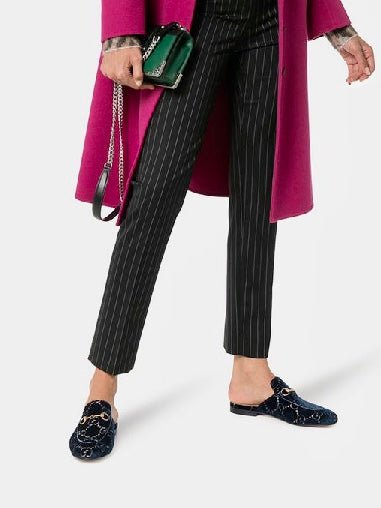 Brand New Gucci Blue GG Velvet Princetown Slipper Slide On Loafers, UK Size 6 - V & G Luxe Boutique