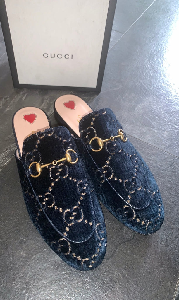 Gucci princetown gg sale velvet slipper