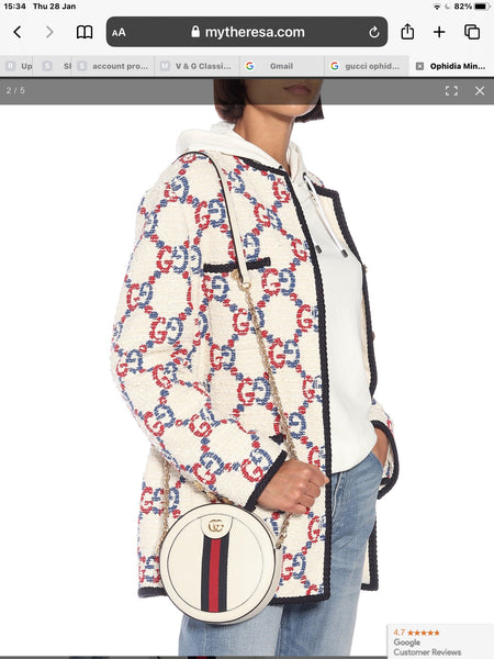 Brand New Gucci Ophidia White Leather GG Web Bag - V & G Luxe Boutique