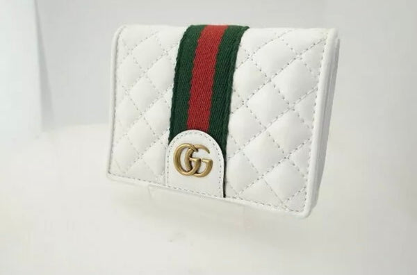 Brand New Gucci White GG Marmont Quilted Web GG Wallet / Purse - V & G Luxe Boutique