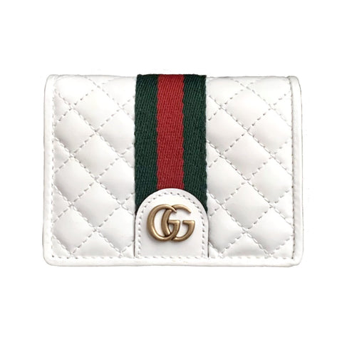 Brand New Gucci White GG Marmont Quilted Web GG Wallet / Purse - V & G Luxe Boutique