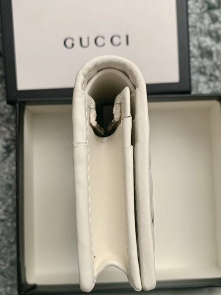 Brand New Gucci White GG Marmont Quilted Web GG Wallet / Purse - V & G Luxe Boutique