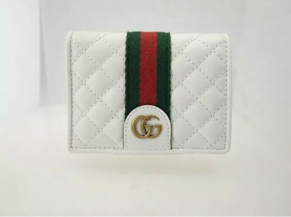 Brand New Gucci White GG Marmont Quilted Web GG Wallet / Purse - V & G Luxe Boutique