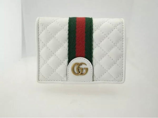 Brand New Gucci White GG Marmont Quilted Web GG Wallet / Purse - V & G Luxe Boutique