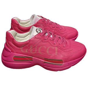 Rhyton fluorescent leather sneaker top