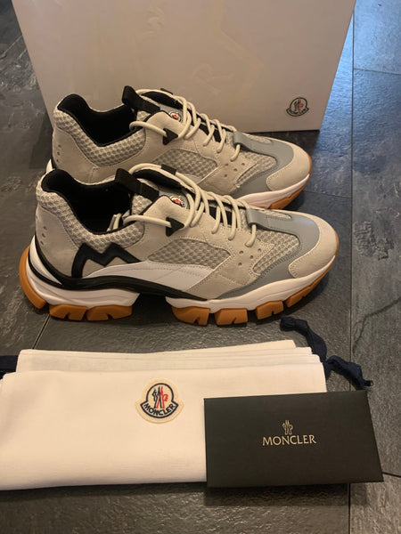 Brand New Moncler Grey Leather, Suede & Mesh Leave No Trace Trainers, UK Size 7 - V & G Luxe Boutique