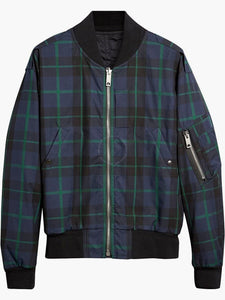 Burberry Reversible Checked and Black Bomber Jacket - V & G Luxe Boutique