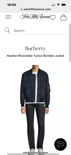 Burberry Reversible Checked and Black Bomber Jacket - V & G Luxe Boutique
